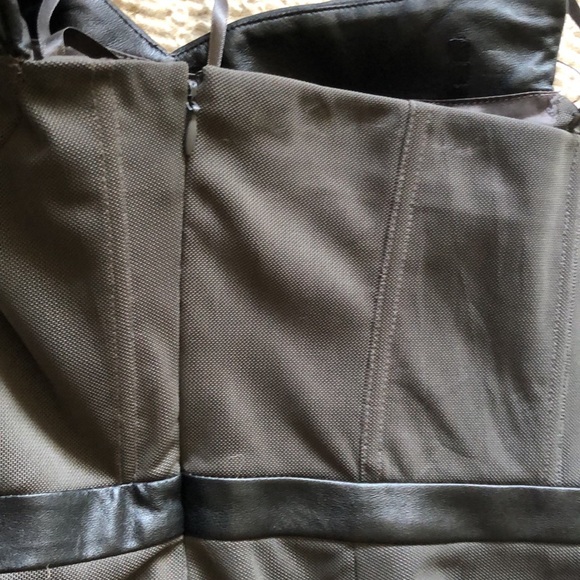 Blanquette Label grey mesh strapless dress with lamb leather detail - Picture 9 of 16